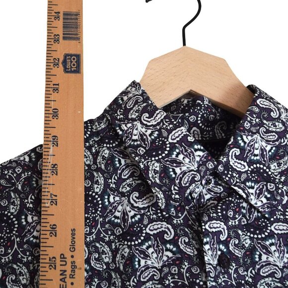 Cinch Western Paisley Button Up Shirt XS Rodeocore Cowboy Ranchwear Purple Y2K - Picture 8 of 9